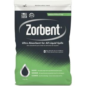 Commercial – 1 Cubic Foot Bag Quickly Absorbs Up to 6 Gallons of Liquid, Replaces 98 lbs of Clay. Ideal for Industrial Spill Containment and Cleanup. Non-Toxic, All Surfaces