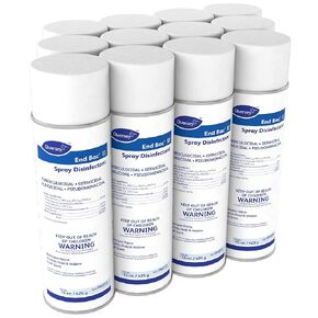 Diversey 04832 End Bac II Spray Disinfectant, Eliminates Odors & Prevents Mold & Mildew, Fresh Scent, Aerosol, 15-Ounce (Pack of 12)