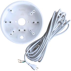 Wall Floodlight Camera Mount - Electrical Box - Made in USA | Universal Camera Mount Adapter for Ring, Eufy, Google, Blink Cams (White) – (Mount and Cord Set)