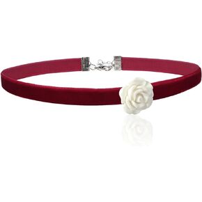 Handcrafted Velvet Choker Necklace with Exquisite Camellia Pendant Fashion Jewelry for Women Girls