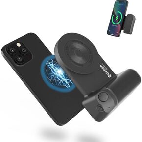 INOVAGEN Magnetic Phone Selfie Grip,Built in Powerbank 3300mAh,Qi Wireless Charging,Camera Handle Bluetooth Bracket,Suit for iPhone Android Vlog Photo and Video Shooting