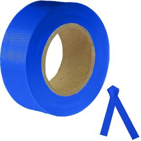 Blue Flagging Tape,Surveyors Tape,1-3/16" × 300' Survey Tape,Tree Marking Ribbon,Non-Adhesive Plastic Ribbon,Trail Marking Tape