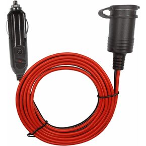 Cigarette Lighter Extension Cord - 6FT Car Cigarette Lighter Adapter with LED Lights Indicator 16AWG Heavy Duty Male Plug to Female Socket Extension Cable Power for Tire Pump Inflator, Air Compressor