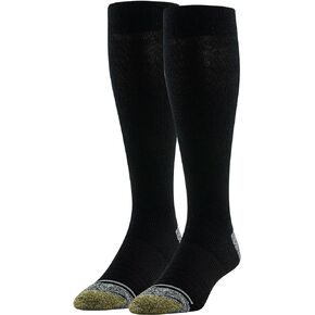 جوارب GOLDTOE الرجالية المريحة ذات الضغط الخفيف فوق ربلة الساق، زوجان