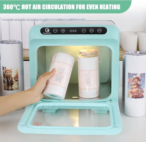 آلة فرن التسامي، فرن حراري 110 فولت للفراغات التسامي، الأكواب، الطباعة بالجملة مع مسدس حراري صغير، حقيبة انكماش حراري، شريط مقاوم للحرارة، قفاز (غير مناسب لأكواب النظارات) in Kuwait