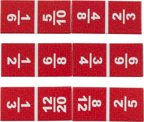 ميزة التعلم الدومينو ذات الكسور المكافئة - ألعاب الرياضيات للأطفال - تعليم الكسور - التعلم في المنزل in Saudi Arabia
