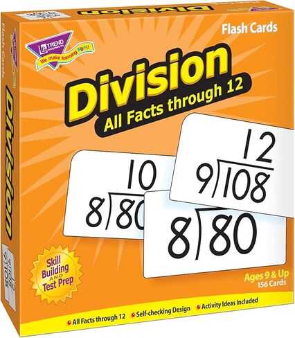 Trend Enterprises: Division All Facts Through 12 Skill Drill Flash Cards, Exciting Way for Everyone to Learn, Great for Skill Building and Test Prep, 156 Cards Included, Ages 9 and Up in Saudi Arabia