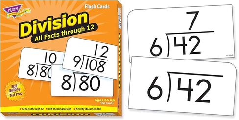 Trend Enterprises: Division All Facts Through 12 Skill Drill Flash Cards, Exciting Way for Everyone to Learn, Great for Skill Building and Test Prep, 156 Cards Included, Ages 9 and Up in Saudi Arabia