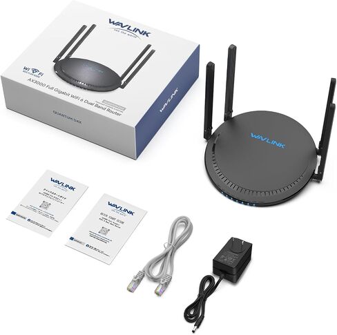 WAVLINK AX3000 WiFi 6 Router, Dual Band Wireless WiFi Router for Home Gigabit Router with 4 * 5dBi High-Gain Antennas, MU-MIMO, OFDMA, Touchlink, Beamforming, WPA3, IPV6, Parental Control in Saudi Arabia