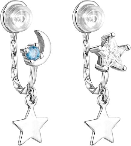 أقراط متدلية على شكل قمر ونجمة للنساء والفتيات المراهقات مكعبة الزركونيا هدية مجوهرات أنيقة in Kuwait