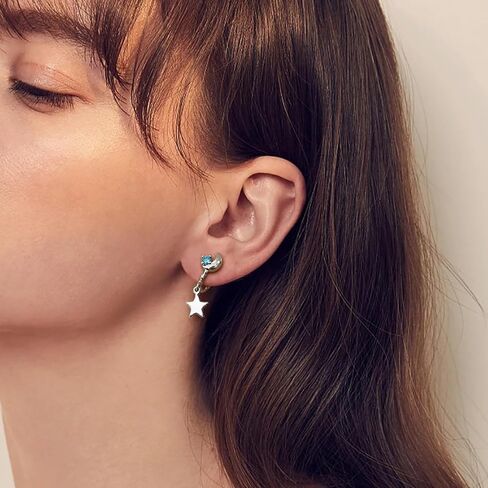 أقراط متدلية على شكل قمر ونجمة للنساء والفتيات المراهقات مكعبة الزركونيا هدية مجوهرات أنيقة in Kuwait