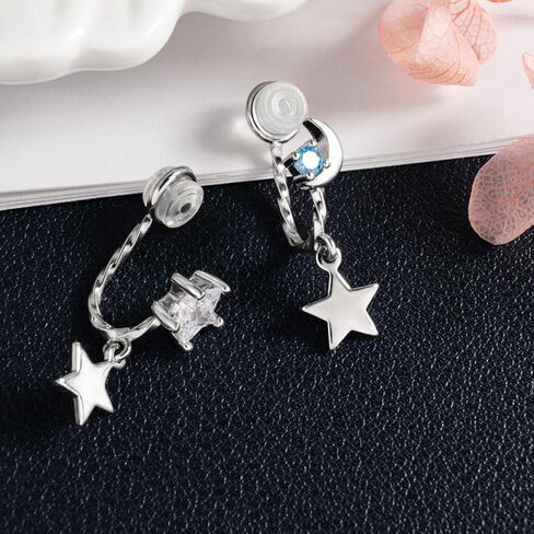 أقراط متدلية على شكل قمر ونجمة للنساء والفتيات المراهقات مكعبة الزركونيا هدية مجوهرات أنيقة in Kuwait