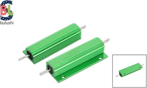 BULUSHI 100 واط 100 أوم المقاومة المسمار جبل الألومنيوم شل Wirewound المقاوم الأخضر 2 قطعة (100W-100ΩJ) in Kuwait