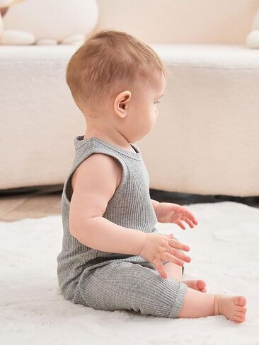 Enfants Cheris طفل رومبير بدون أكمام بيبي بوي فتاة مضلع قطعة واحدة ملابس 6M-3 سنوات in Saudi Arabia