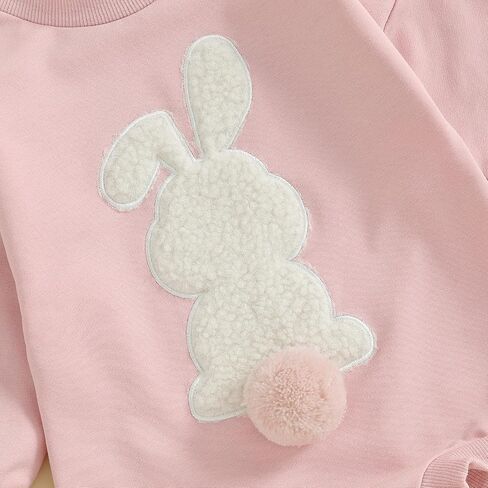 VISGOGO Easter Baby Girl Outfit Rompers Infant Bunny Clothes Carrot Embroidery Backless Easter Onesie in Saudi Arabia