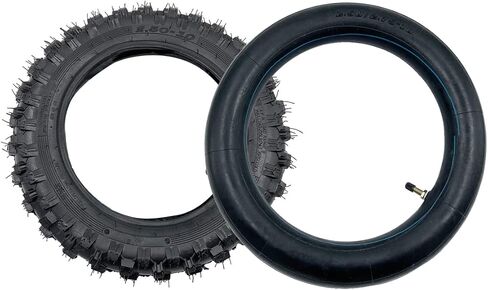 مجموعة إطارات للطرق الوعرة والأنابيب الداخلية مقاس 2.5-10 بوصة - معظم إطارات الدراجة الترابية 49cc و50cc و70cc مع حافة 10 بوصة تحل محل CRF50/XR50 وDRZ70/JR50 وPW50 وQG-210 MVX70 MVX110 (2.5- 10") in Kuwait