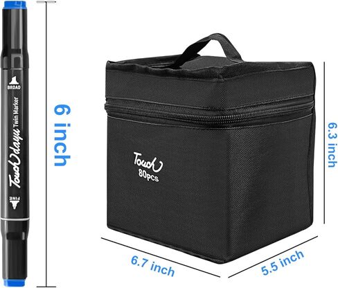 أقلام تحديد بفرشاة مزدوجة مكونة من 80 لونًا، مجموعة أقلام تحديد للتلوين للأطفال والكبار، مجموعة أقلام تحديد للفنانين لأقلام الرسم، فرشاة أقلام تحديد بطاقات الرسم الفنية للفنانين in Kuwait