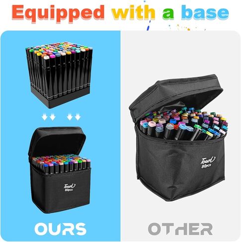 أقلام تحديد بفرشاة مزدوجة مكونة من 80 لونًا، مجموعة أقلام تحديد للتلوين للأطفال والكبار، مجموعة أقلام تحديد للفنانين لأقلام الرسم، فرشاة أقلام تحديد بطاقات الرسم الفنية للفنانين in Kuwait