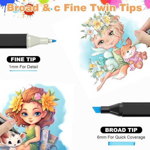 أقلام تحديد بفرشاة مزدوجة مكونة من 80 لونًا، مجموعة أقلام تحديد للتلوين للأطفال والكبار، مجموعة أقلام تحديد للفنانين لأقلام الرسم، فرشاة أقلام تحديد بطاقات الرسم الفنية للفنانين in Kuwait