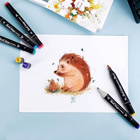 أقلام تحديد بفرشاة مزدوجة مكونة من 80 لونًا، مجموعة أقلام تحديد للتلوين للأطفال والكبار، مجموعة أقلام تحديد للفنانين لأقلام الرسم، فرشاة أقلام تحديد بطاقات الرسم الفنية للفنانين in Kuwait