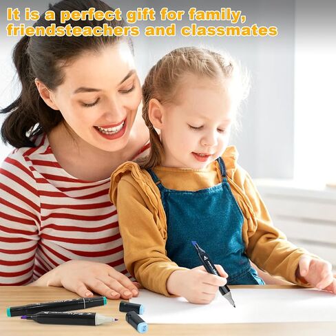 أقلام تحديد بفرشاة مزدوجة مكونة من 80 لونًا، مجموعة أقلام تحديد للتلوين للأطفال والكبار، مجموعة أقلام تحديد للفنانين لأقلام الرسم، فرشاة أقلام تحديد بطاقات الرسم الفنية للفنانين in Kuwait