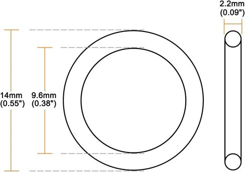 uxcell Nitrile Rubber O-Rings 16.01mm OD 10.77mm ID 2.62mm Width, Metric Sealing Gasket, Pack of 10 in Saudi Arabia
