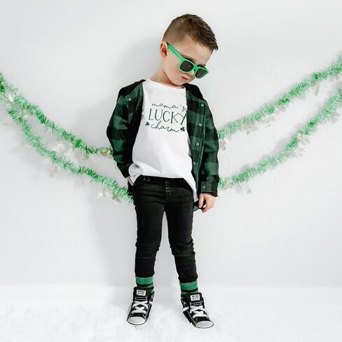 Newborn Baby Boy St Patricks Day Outfit Clover Letter Sweatshirt Long Sleeve T-Shirt Pants Set Toddler Fall Clothes in Saudi Arabia