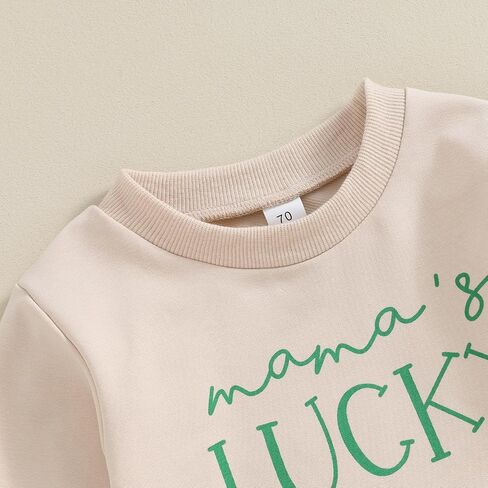 Newborn Baby Boy St Patricks Day Outfit Clover Letter Sweatshirt Long Sleeve T-Shirt Pants Set Toddler Fall Clothes in Saudi Arabia