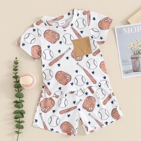 FIOMVA Baby Boy Girl Summer Clothes Brother Sister Matching Outfits Toddler Baseball Outfit Infant T Shirt Shorts Set in Kuwait