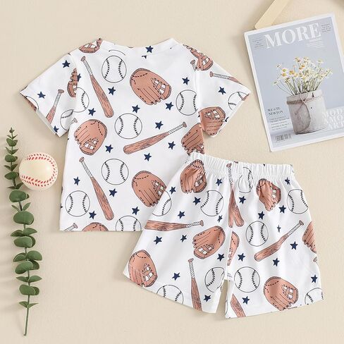 FIOMVA Baby Boy Girl Summer Clothes Brother Sister Matching Outfits Toddler Baseball Outfit Infant T Shirt Shorts Set in Kuwait