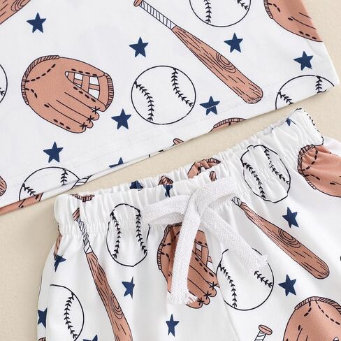 FIOMVA Baby Boy Girl Summer Clothes Brother Sister Matching Outfits Toddler Baseball Outfit Infant T Shirt Shorts Set in Kuwait