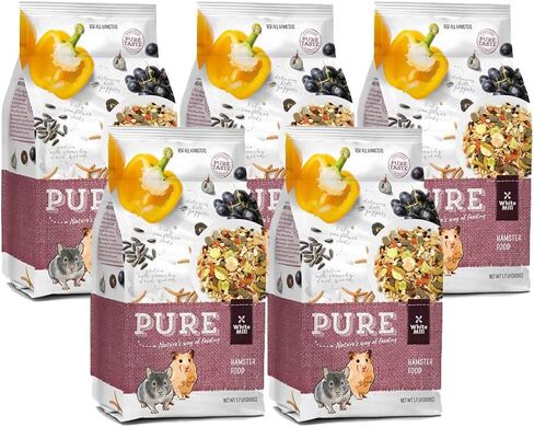 Witte Molen Pure Hamster Food Seed Mixture Mealworms, Sunflower Seeds, Puffed Rice, Grape Nuts, No Artificial Preservatives Dry Food, 1.7 lbs (5 Pack) in Saudi Arabia