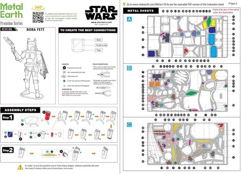 Metal Earth Puzzle 3D Boba Fett Star Wars Metal Puzzle Building Models for Adults Challenging Level 10.41 x 8.13 x 18.29 cm in Saudi Arabia