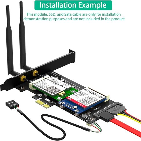 محول 2 في 1 صغير PCI-E إلى PCI-E 1x وMSATA إلى SATA3 مع فتحة بطاقة SIM لشبكة WiFi/ 3G/4G/LTE/Msata SSD in Kuwait
