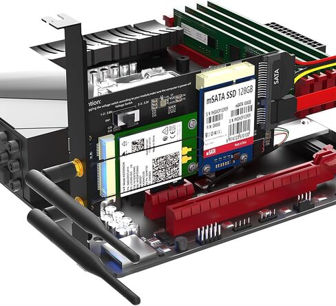 محول 2 في 1 صغير PCI-E إلى PCI-E 1x وMSATA إلى SATA3 مع فتحة بطاقة SIM لشبكة WiFi/ 3G/4G/LTE/Msata SSD in Kuwait