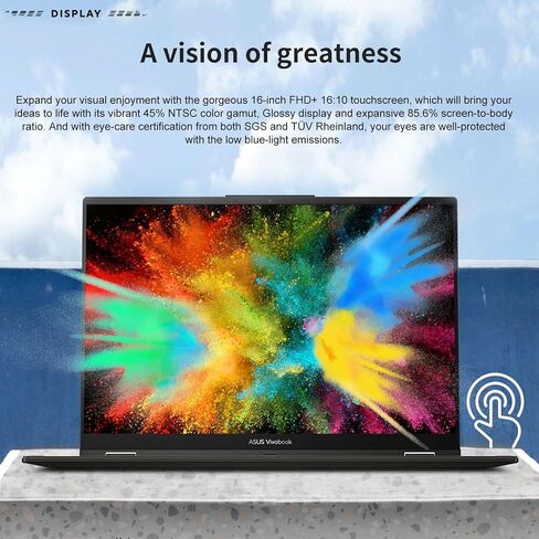ASUS Vivobook Newest 2-in-1 Laptop, 16" FHD+ Touchscreen, Intel Core i5-13500H, 40GB RAM, 2TB SSD, Backlit Keyboard, HDMI, Webcam, Wi-Fi 6, Windows 11 Home, Black in Saudi Arabia