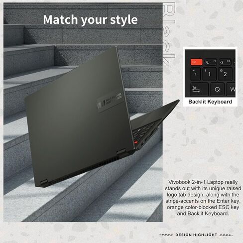 ASUS Vivobook Newest 2-in-1 Laptop, 16" FHD+ Touchscreen, Intel Core i5-13500H, 40GB RAM, 2TB SSD, Backlit Keyboard, HDMI, Webcam, Wi-Fi 6, Windows 11 Home, Black in Saudi Arabia