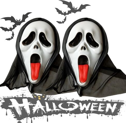 2PCS Halloween Mask Scary Skull Mask, Full Head Creepy Mask for Halloween Decoration Party, Horror Role Play Props in Kuwait