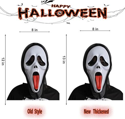 2PCS Halloween Mask Scary Skull Mask, Full Head Creepy Mask for Halloween Decoration Party, Horror Role Play Props in Kuwait