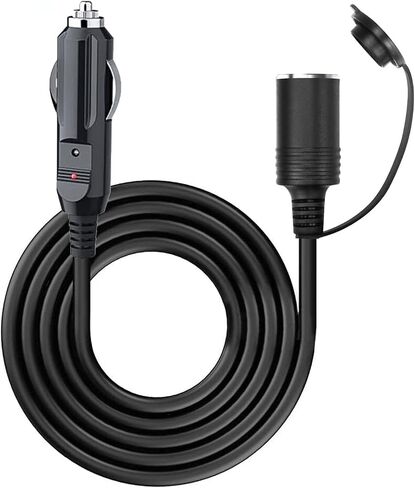 1.5Ft Cigarette Lighter Extension Cord, Male Plug to Female Socket Car Charger Cable, 12V/24V Heavy Duty Extension Cord with 15A Fuse, Compatible with Air Compressor Mini Fridge Car Vacuum in Saudi Arabia