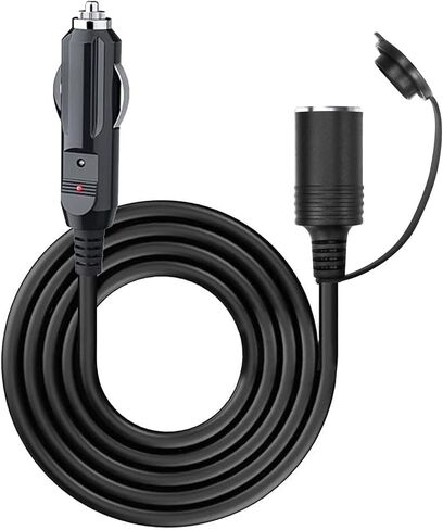 1.5Ft Cigarette Lighter Extension Cord, Male Plug to Female Socket Car Charger Cable, 12V/24V Heavy Duty Extension Cord with 15A Fuse, Compatible with Air Compressor Mini Fridge Car Vacuum in Saudi Arabia