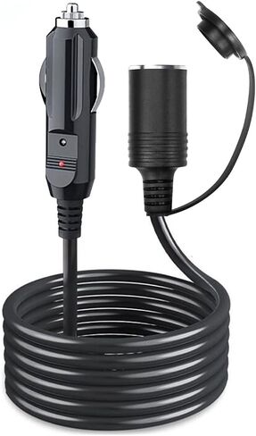 1.5Ft Cigarette Lighter Extension Cord, Male Plug to Female Socket Car Charger Cable, 12V/24V Heavy Duty Extension Cord with 15A Fuse, Compatible with Air Compressor Mini Fridge Car Vacuum in Saudi Arabia