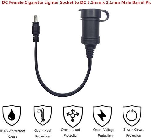 تيار مستمر 5.5 مم × 2.1 مم إلى مقبس ولاعة السجائر 2 حزمة in Kuwait