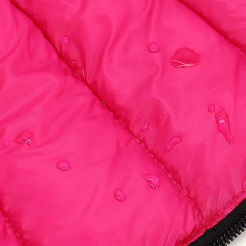 Didog Winter Small Dog Coats,Waterproof Jackets with Harness & D Rings,Warm Zip Up Cold Weather Coats for Puppy & Cats Walking Hiking,Hot Pink,Chest: 14" in Saudi Arabia