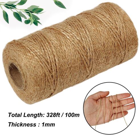 Shintop الجوت البرمة، 328 قدم 2ply سلسلة البرمة الطبيعية، مواد التعبئة الصناعية خيوط شديدة التحمل للفنون والحرف اليدوية، تغليف الهدايا وتطبيقات البستنة in Saudi Arabia