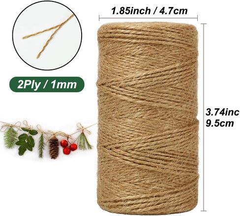 Shintop الجوت البرمة، 328 قدم 2ply سلسلة البرمة الطبيعية، مواد التعبئة الصناعية خيوط شديدة التحمل للفنون والحرف اليدوية، تغليف الهدايا وتطبيقات البستنة in Saudi Arabia