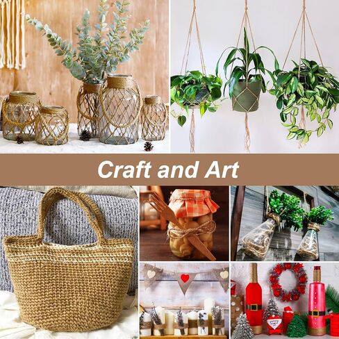 Shintop Jute Twine, 328 Feet 2ply Natural Twine String, Industrial Packing Materials Heavy Duty Twine for Arts and Crafts, Gift Wrapping and Gardening Applications in Kuwait