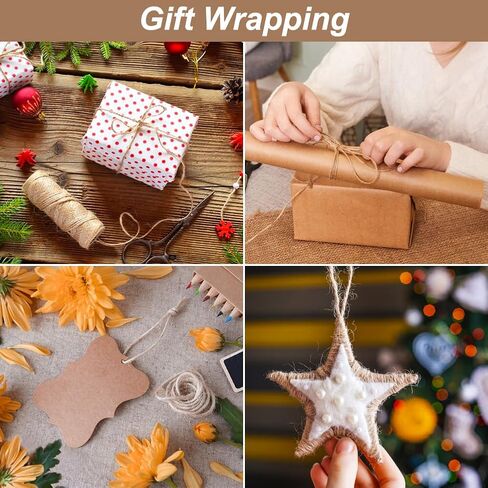 Shintop Jute Twine, 328 Feet 2ply Natural Twine String, Industrial Packing Materials Heavy Duty Twine for Arts and Crafts, Gift Wrapping and Gardening Applications in Kuwait