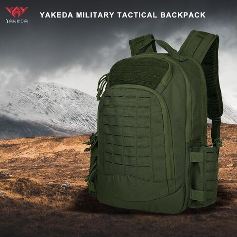 YAKEDA Military Tactical Backpacks,Laser-cutting 3-Day Army Backpack Large Bug Out Bag Travel Laptop Backpack for Men 50L (Black CP) in Saudi Arabia