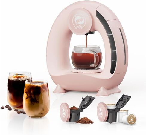 BENFUCHEN Pink Single Serve Coffee Maker For KCup/Ground Coffee, MINI Q Modern 2 in 1 Coffee Machine Personal Mini One Cup Coffee Maker/Tea Brewer With Filter&Adapter, 4-8oz Brew Size in Kuwait